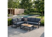 Vancouver hoek loungeset 5 personen incl. tafel | aluminium + polywood | antraciet | 6-delig
