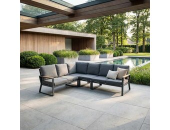 Vancouver hoek loungeset 5 personen | aluminium + polywood | antraciet | 5-delig - 270x210cm