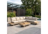 Vegas hoek loungeset-rechts 6 personen incl. tafel | aluminium + polywood | beige | 5-delig