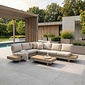 LUX outdoor living Vegas hoek loungeset-links 6 personen incl. tafel | aluminium + polywood | beige | 5-delig