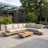 Vegas loungetafel | aluminum + polywood | beige | 117x60cm