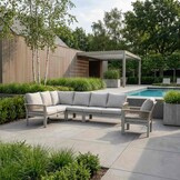 Venezia hoek loungeset incl. stoel 7 personen | aluminium + touw | beige | 5-delig - 267x207cm