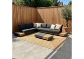 Verona hoek loungeset met all weather kussens 6 personen | aluminium + teakhout | antraciet | 4-delig - 339x269cm