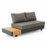 Verona hoek loungeset met all weather kussens 6 personen | aluminium + teakhout | antraciet | 4-delig - 339x269cm