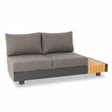 Verona hoek loungeset met all weather kussens 6 personen | aluminium + teakhout | antraciet | 4-delig - 339x269cm