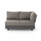 Verona hoek loungeset met all weather kussens 6 personen | aluminium + teakhout | antraciet | 4-delig - 339x269cm