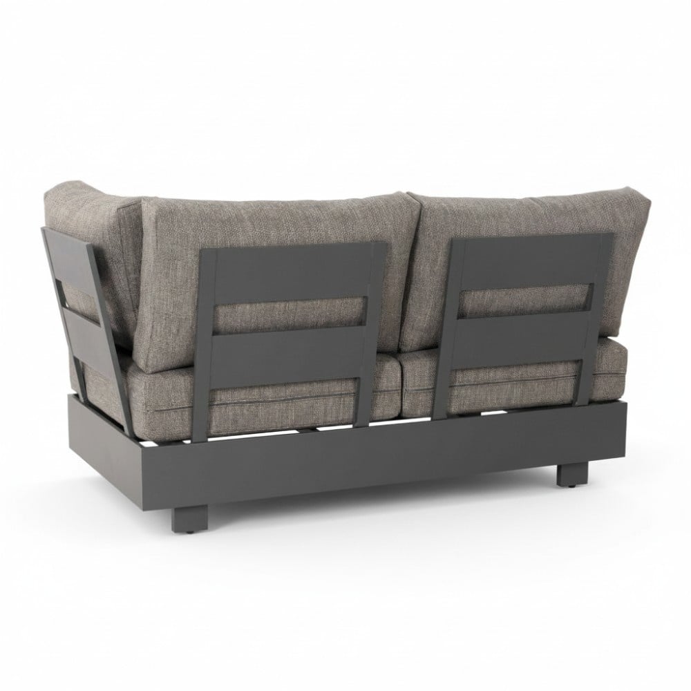 Verona hoek loungeset met all weather kussens 6 personen | aluminium + teakhout | antraciet | 4-delig - 339x269cm