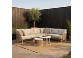 Bologna hoek loungeset 6 personen | wicker + aluminium | beige | 5-delig - 272x214cm