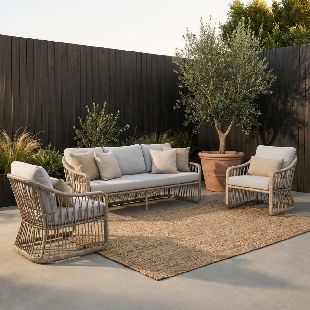 Bruno 3-zits tuinbank | wicker | Desert Tan | 180cm