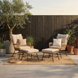 Dex relax tuinset 4-delig | wicker + aluminium | Bamboo taupe