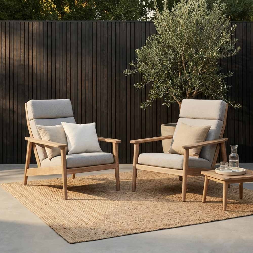 Maywood loungestoel tuin | hardhout | Light Brown
