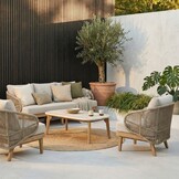 Matera loungestoel tuin | hardhout + touw | zand