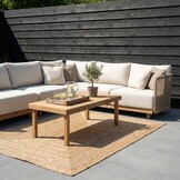 Sienna hoek loungeset 6 personen | touw + hardhout | zand | 4-delig - 296x226cm