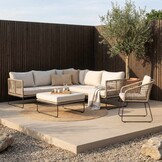 Tulum lounge balkonset 2 personen | touw + hardhout | Sahara Dust | 3-delig
