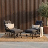 Dex loungestoel tuin | wicker + aluminium | Charcoal