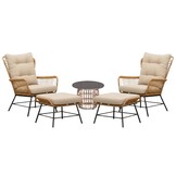 Dex lounge balkonset 2 personen | wicker + aluminium | Bamboo taupe | 5-delig