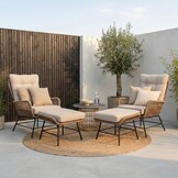 Dex lounge balkonset 2 personen | touw + aluminium | Sahara Dust | 5-delig