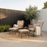 Dex relax tuinset 5-delig | wicker + aluminium | Bamboo taupe