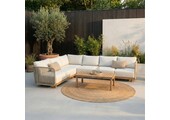 Sienna hoek loungeset 6 personen incl. tafel | touw + hardhout | zand | 5-delig - 296x226cm
