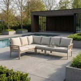 Venezia hoek loungeset 6 personen | aluminium + touw | beige | 4-delig - 267x207cm