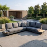 Serrento hoek loungeset rechts 6 personen | aluminium + polywood | antraciet | 2-delig - 241x226cm