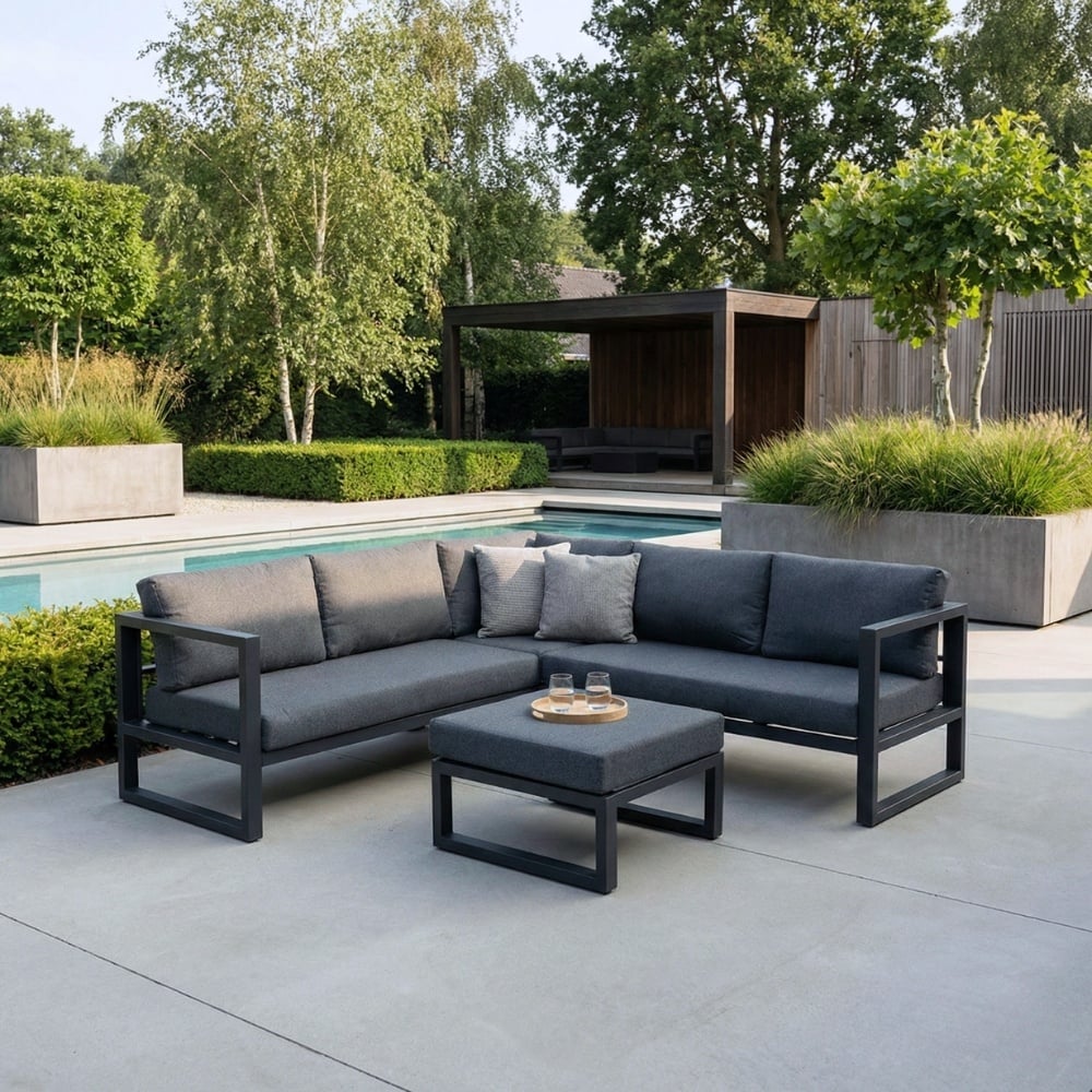 Cordoba hoek loungeset 4 personen | aluminium | Antraciet | 4-delig - 228x228cm