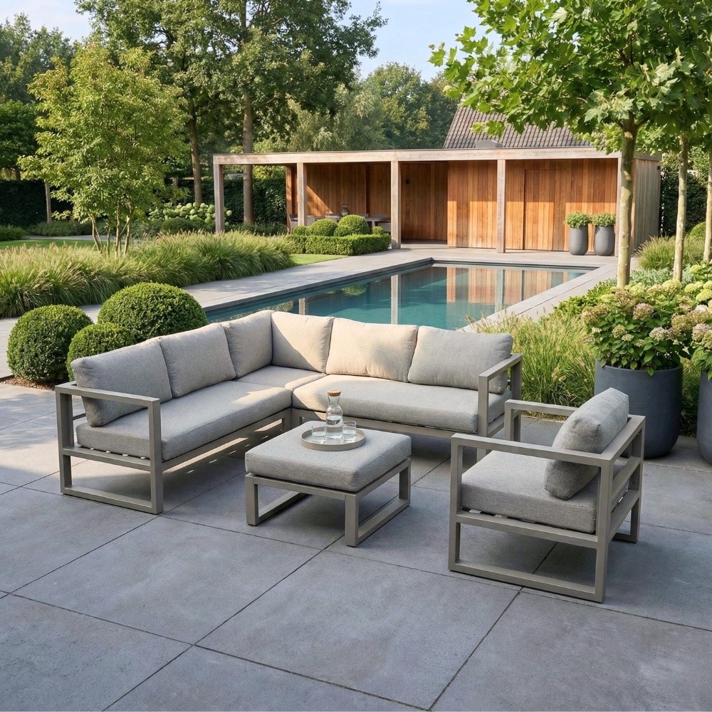 Cordoba loungestoel tuin set van 2 | aluminium | beige