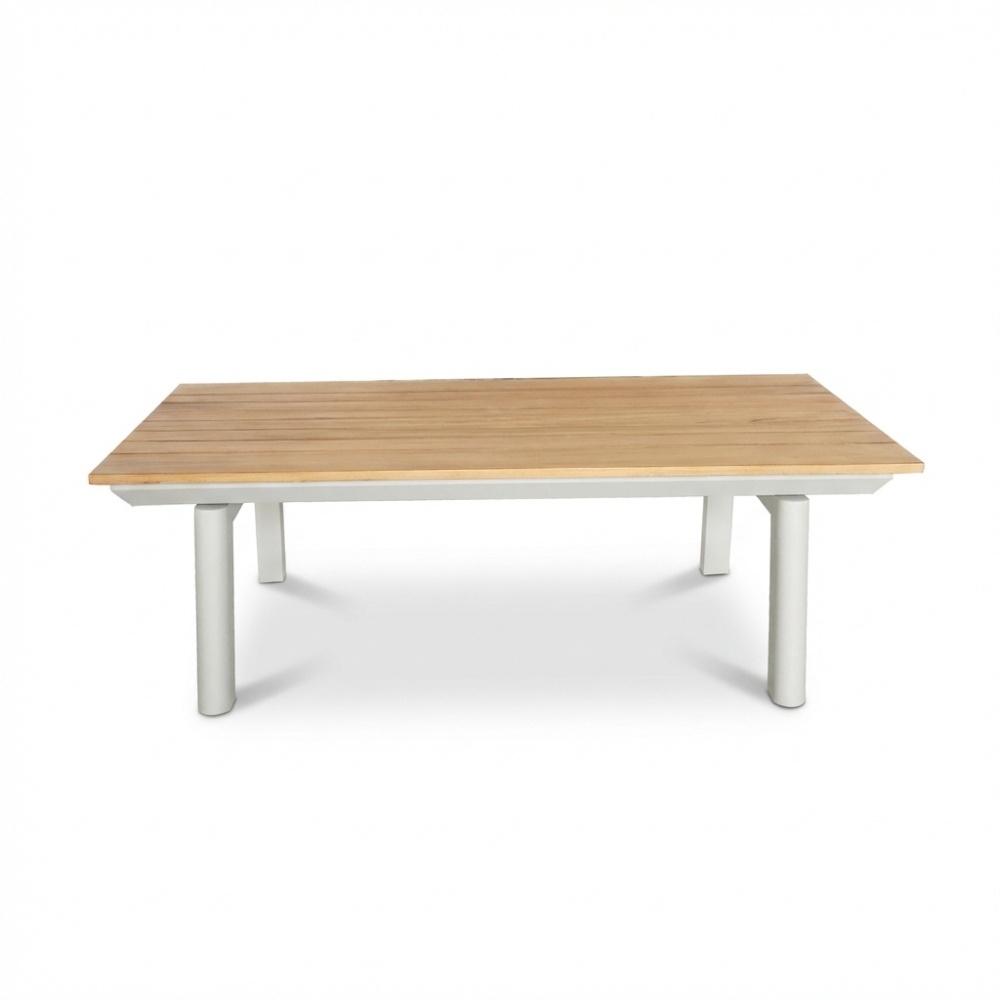 Montana stoel-bank loungeset 4 personen incl. tafel | aluminium + teak | beige | 4-delig