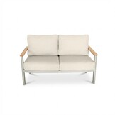 Montana stoel-bank loungeset 4 personen incl. tafel | aluminium + teak | beige | 4-delig