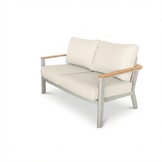 Montana stoel-bank loungeset 4 personen incl. tafel | aluminium + teak | beige | 4-delig