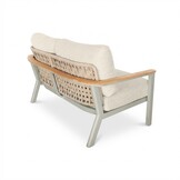 Montana stoel-bank loungeset 4 personen incl. tafel | aluminium + teak | beige | 4-delig