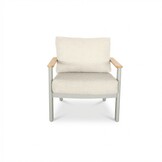 Montana stoel-bank loungeset 4 personen incl. tafel | aluminium + teak | beige | 4-delig