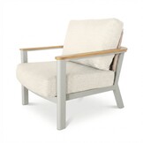 Montana stoel-bank loungeset 4 personen incl. tafel | aluminium + teak | beige | 4-delig