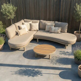 Washington hoek loungeset 5 personen | aluminium + hardhout | beige | 4-delig - 259x195cm