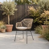 Manchester Natural/Charlotte dining tuinset | 6 personen | polywood + wicker | 205cm