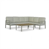 Tokyo hoek loungeset 6 personen incl. tafel | aluminium + polywood | beige | 4-delig - 264x204cm
