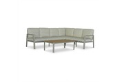 Tokyo hoek loungeset 6 personen incl. tafel | aluminium + polywood | beige | 4-delig - 264x204cm