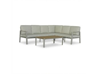 Tokyo hoek loungeset 6 personen incl. tafel | aluminium + polywood | beige | 4-delig - 264x204cm
