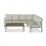Tokyo hoek loungeset 6 personen incl. tafel | aluminium + polywood | beige | 4-delig - 264x204cm