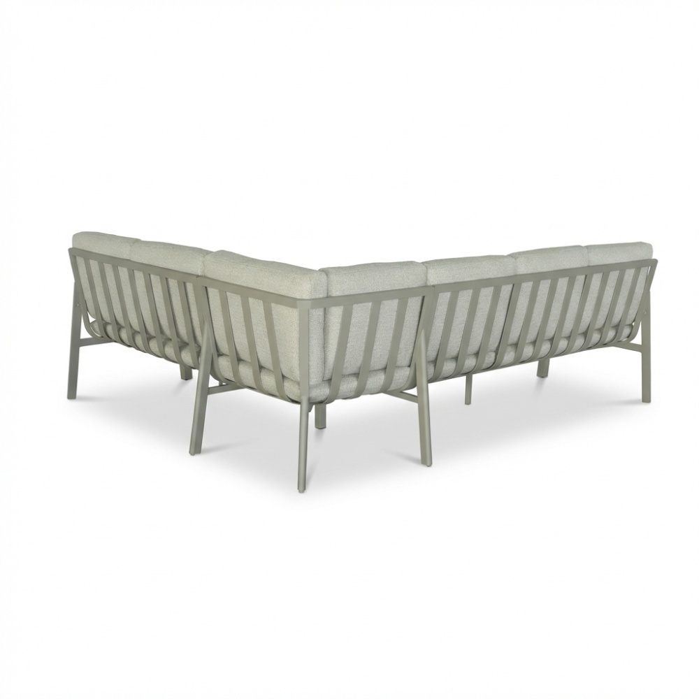 Tokyo hoek loungeset 6 personen incl. tafel | aluminium + polywood | beige | 4-delig - 264x204cm