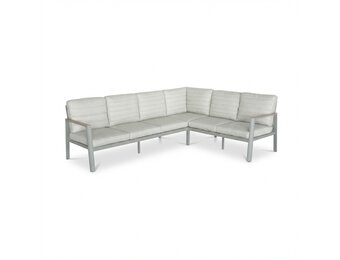 Tokyo hoek loungeset 6 personen | aluminium + polywood | beige | 3-delig - 264x204cm
