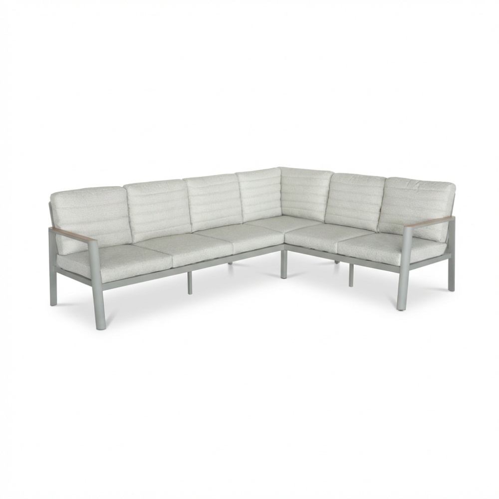 Tokyo hoek loungeset 6 personen | aluminium + polywood | beige | 3-delig - 264x204cm