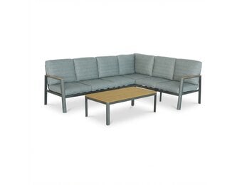 Tokyo hoek loungeset 6 personen incl. tafel | aluminium + polywood | antraciet | 4-delig - 264x204cm