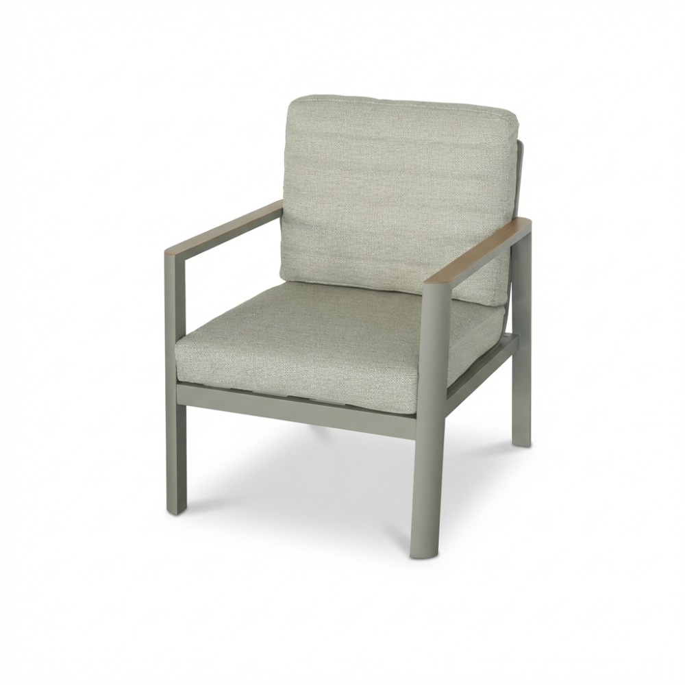 Tokyo stoel-bank loungeset 5 personen | aluminium + polywood | beige | 3-delig