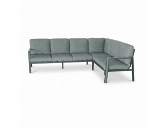 Tokyo hoek loungeset 6 personen | aluminium + polywood | antraciet | 3-delig - 264x204cm
