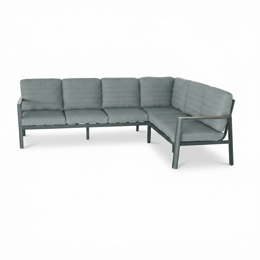 Tokyo hoek loungeset 6 personen | aluminium + polywood | antraciet | 3-delig - 264x204cm