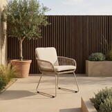 Nancy/Harper Sandstone dining tuinset | 4 personen | betonlook + touw | 135cm rond