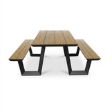 Brisbane picknick dining tuinset | aluminium + polywood | Natural Wood | 200cm