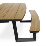 Brooklyn picknick dining tuinset | aluminium + polywood | Natural Wood | 200cm ovaal