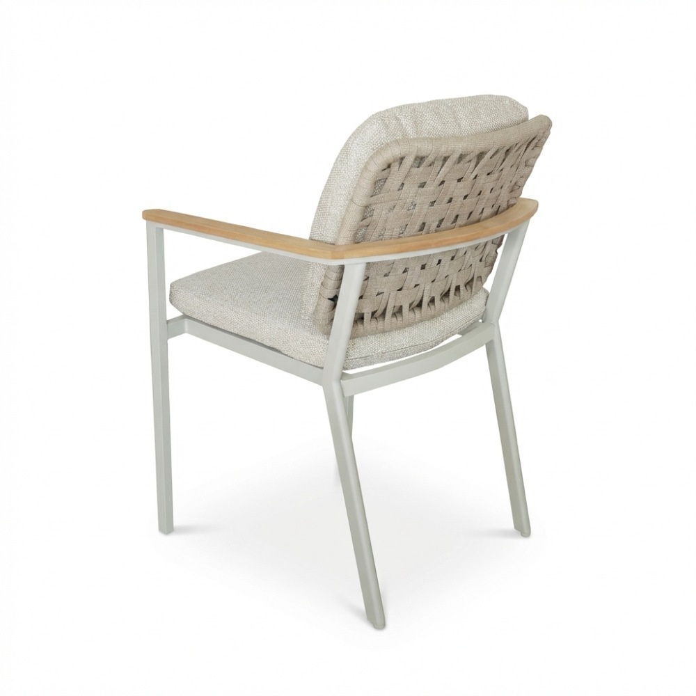 Montana dining tuinstoel | aluminium + teak | beige